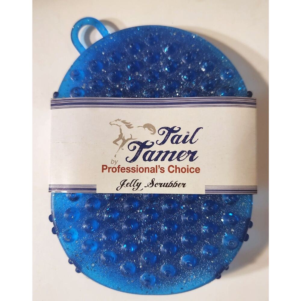 Tail Tamer Professional's Choice Horse Jelly Scrubber Mitt Blue